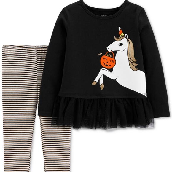 NWT Carter's Glow in the Dark Unicorn Tunic & Leggings - Picture 3 of 11